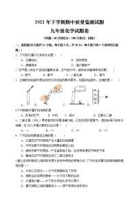 湖南省浏阳市2022-2023学年九年级上学期期中考试化学试卷(含答案)