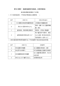 中考化学复习第21课时物质的检验与鉴别、分离和除杂小测含答案