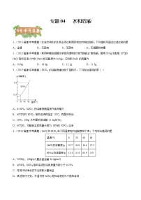 2018-2022年福建中考化学5年真题1年模拟分项汇编 专题04 水和溶液（学生卷+教师卷）