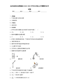 山东省菏泽市郓城县2022-2023学年九年级上学期期中化学试题(含答案)