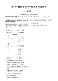 2022年衡阳市初中化学学业水平考试试卷（含答案解析）