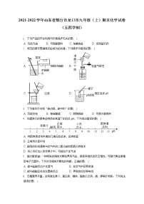 2021-2022学年山东省烟台市龙口市九年级（上）期末化学试卷（五四学制）（含详细答案解析）