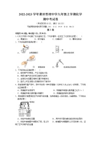 福建省莆田市哲理中学2022-2023学年九年级上学期化学期中考试化学试卷(含答案)