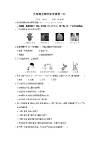 人教版化学九上 九年级上期中化学试卷（8）（含答案）