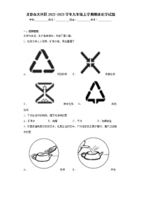 北京市大兴区2022-2023学年九年级上学期期末化学试题(含答案)