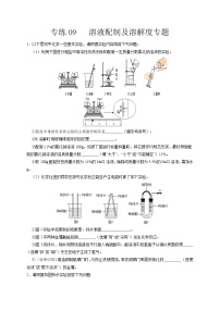 专练09   溶液配制及溶解度专题-备战中考化学压轴题提分专练（深圳专用）