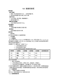 初中人教版课题3 溶液的浓度优质教学设计