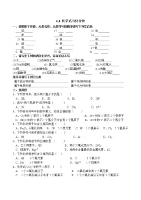 化学九年级上册课题4 化学式与化合价第1课时练习