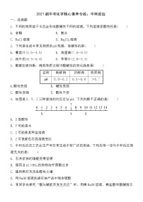 初中化学中考复习 2021届中考化学核心素养专练：中和反应