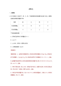 初中化学中考复习 决胜2020年中考化学压轴题揭秘 专题01 质量守恒定律（测试）（解析版）