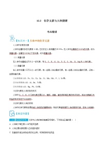 人教版九年级下册第十二单元  化学与生活课题2 化学元素与人体健康精品当堂达标检测题