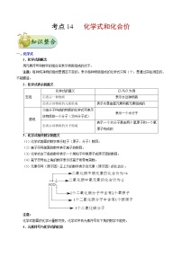 初中化学中考复习 考点14 化学式和化合价-中考化学考点一遍过