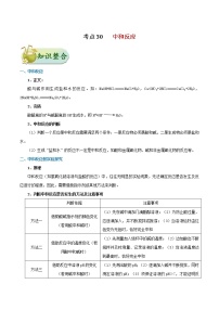 初中化学中考复习 考点30 中和反应-中考化学考点一遍过