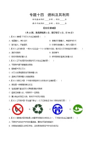 中考化学一轮复习考点精炼14 燃料及其利用（2份打包，教师版+原卷版）