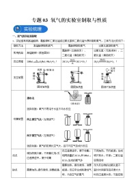 中考化学二轮实验专题复习专题03 氧气的实验室制取与性质（教师版）