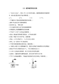 2023届中考化学一轮复习 专项训练（2）碳和碳的氧化物