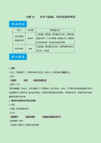 专题12 化学与能源、材料资源的利用-《中考满分计划系列·化学》之二轮专题重整合