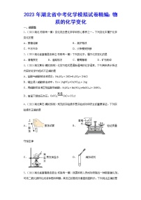 2023年湖北省中考化学模拟试卷精编：物质的化学变化