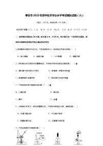 2023年山东省泰安市学业水平考试模拟化学试题（六）（含答案）