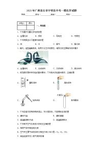 2023年广西崇左市宁明县中考一模化学试题