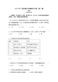 2023年广东省清远市佛冈县石角组考二模化学试题