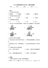 2023年青海省西宁市中考一模化学试题（无答案）
