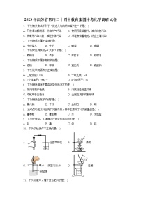 2023年江苏省常州二十四中教育集团中考化学调研试卷（含答案解析）