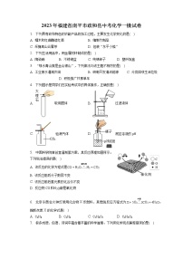 2023年福建省南平市政和县中考化学一模试卷（含答案解析）