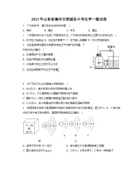 2023年山东省德州市武城县中考化学一模试卷(含答案解析)