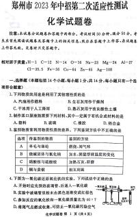 2023年河南省郑州市二模化学试卷及答案