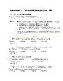 山东省济宁市2023届中考化学专项突破模拟题库（二模）含解析