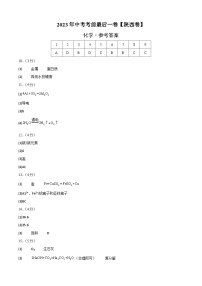 化学（陕西卷）2023年中考考前最后一卷（参考答案）