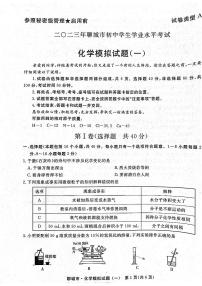 2023年山东省聊城市初中学生学业水平考试化学模拟试题（一）