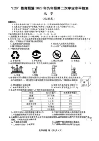 2023届安徽C20联盟九年级中考二模化学试卷+答案