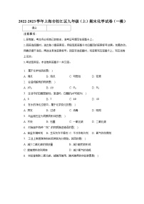 2022-2023学年上海市松江区九年级（上）期末化学试卷（一模）（含解析）