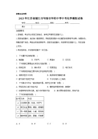 2023年江苏省镇江市句容市华阳中学中考化学模拟试卷（含解析）