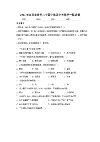 2023年江苏省常州二十四中集团中考化学一模试卷（含解析）