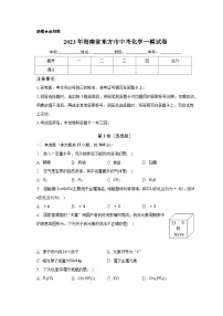 2023年海南省东方市中考化学一模试卷(含解析)