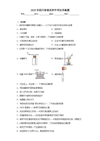 2023年四川省南充市中考化学真题(含答案)