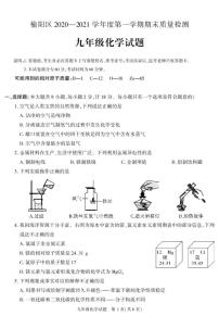 陕西省榆林市榆阳区2020-2021学年九年级上学期期末考试化学试卷