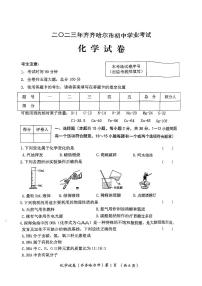 2023年黑龙江省齐齐哈尔市中考化学中考真题