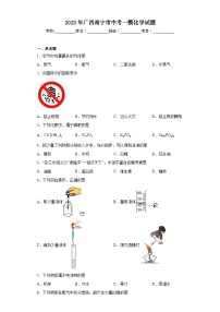 2023年广西南宁市中考一模化学试题（含解析）