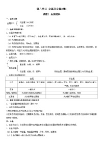 人教版 (五四制)九年级全册课题1 金属材料当堂检测题