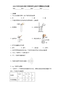 2023年河北省石家庄市裕华区五校中考模拟化学试题（含解析）