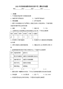 2023年河南省南阳市南召县中考三模化学试题（含解析）