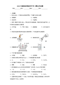 2023年湖南省娄底市中考三模化学试题（含解析）