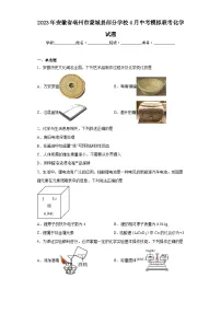 2023年安徽省亳州市蒙城县部分学校4月中考模拟联考化学试题(含解析)