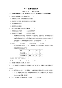 初中化学4.3 质量守恒定律优秀测试题