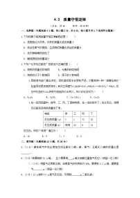 初中化学4.3 质量守恒定律优秀测试题