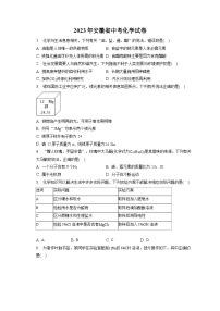 2023年安徽省中考化学试卷(含答案解析)